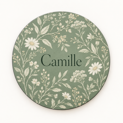 Tapis de souris rond personnalisé – Photo, prénom ou motif – 19 cm