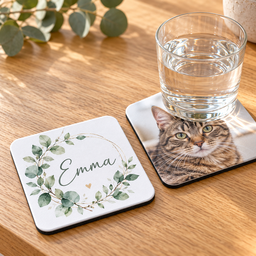 Sous-verre carré personnalisé – 9 × 9 cm