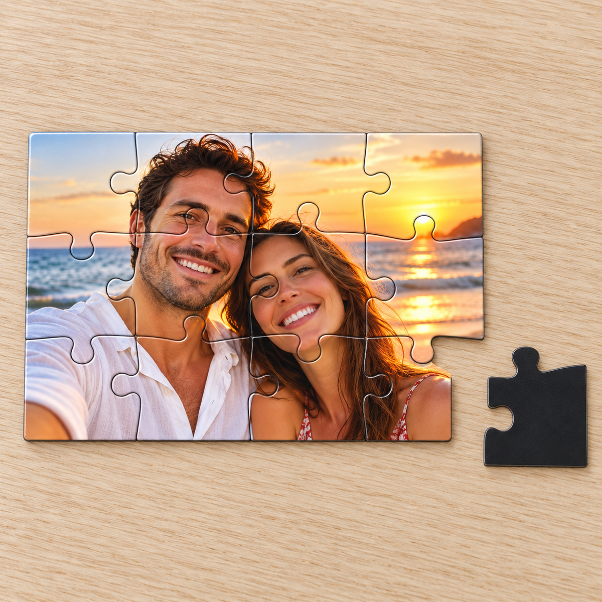 Puzzle magnétique personnalisé – 12 pièces – 10 × 15 cm