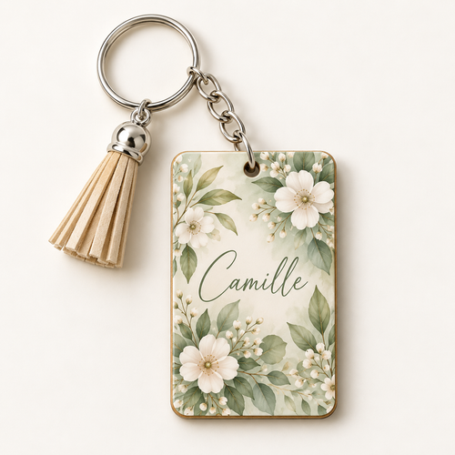 Porte-clés personnalisé recto verso – Sublimation sur MDF – 4 × 6 cm